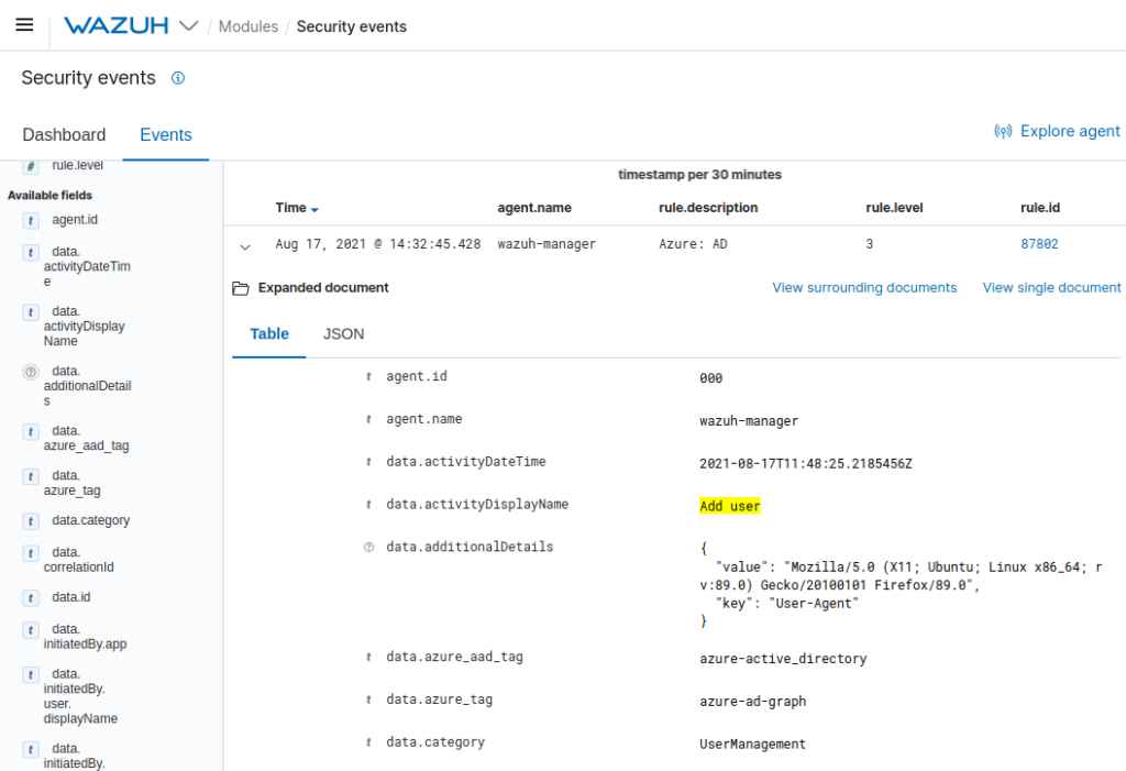 Komponenta Azure Logs