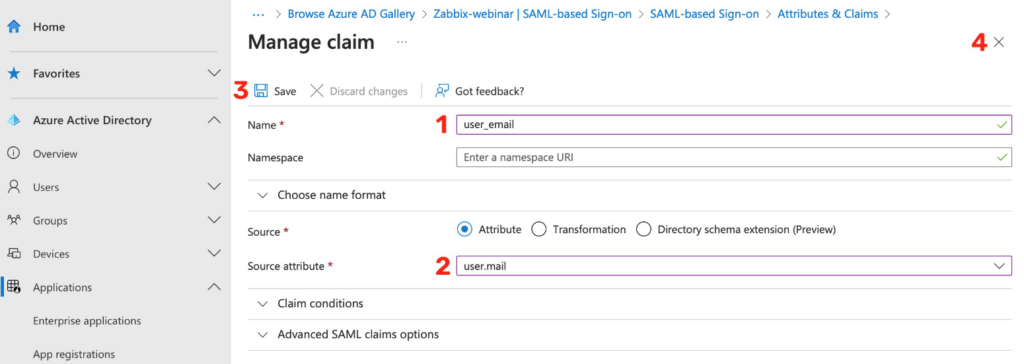 Manage claim section