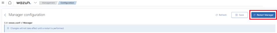 Restarting Wazuh manager