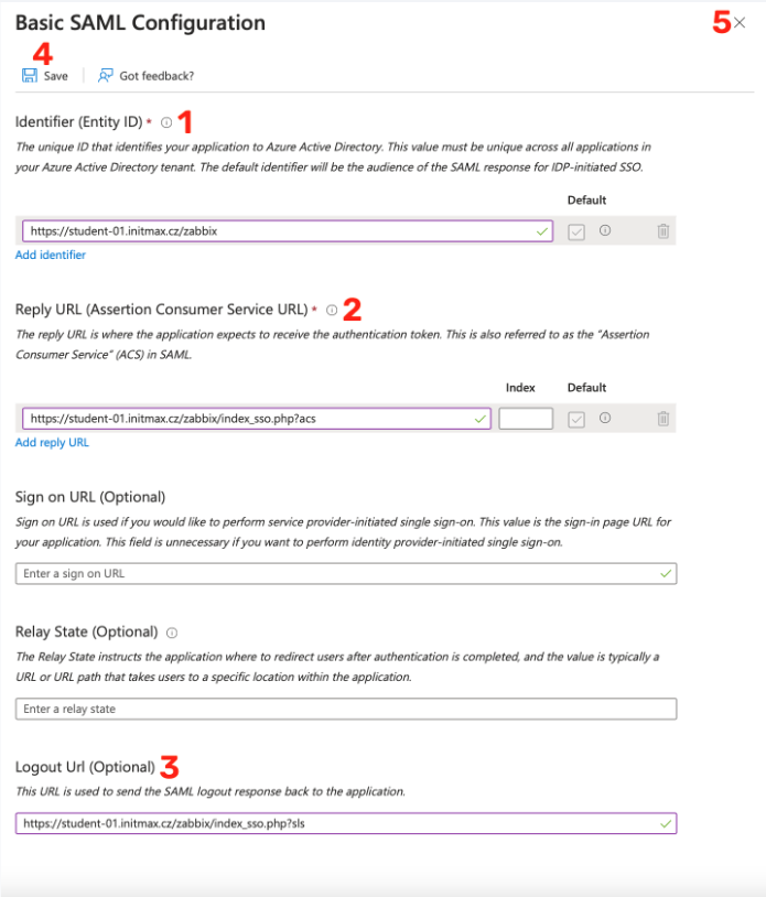 Basic SAML Configuration