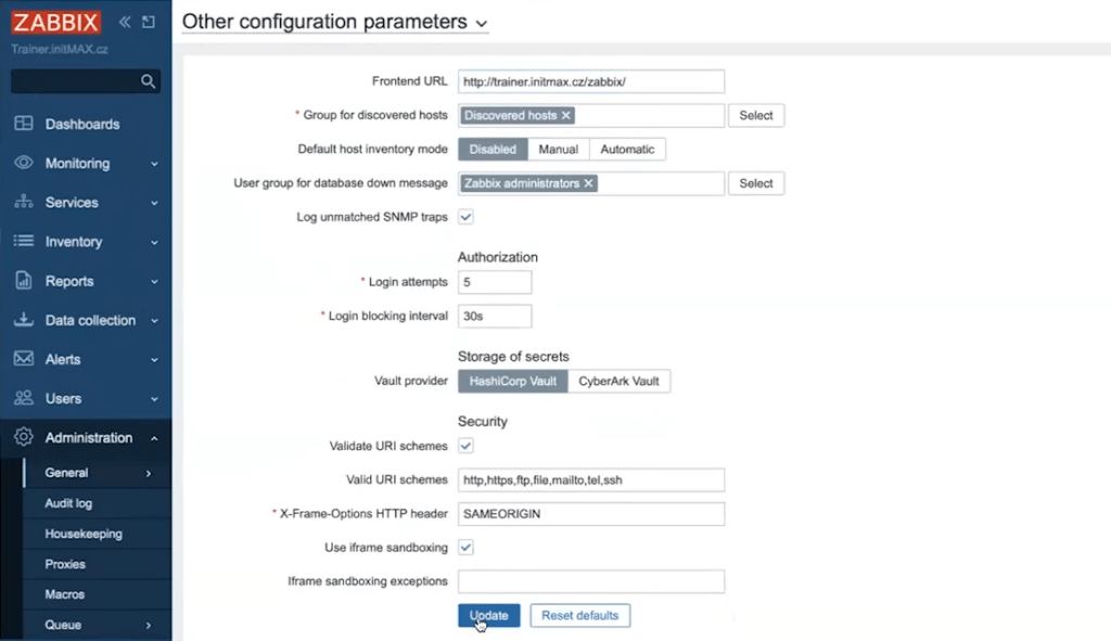 Zabbix 7.0 reporting configuration