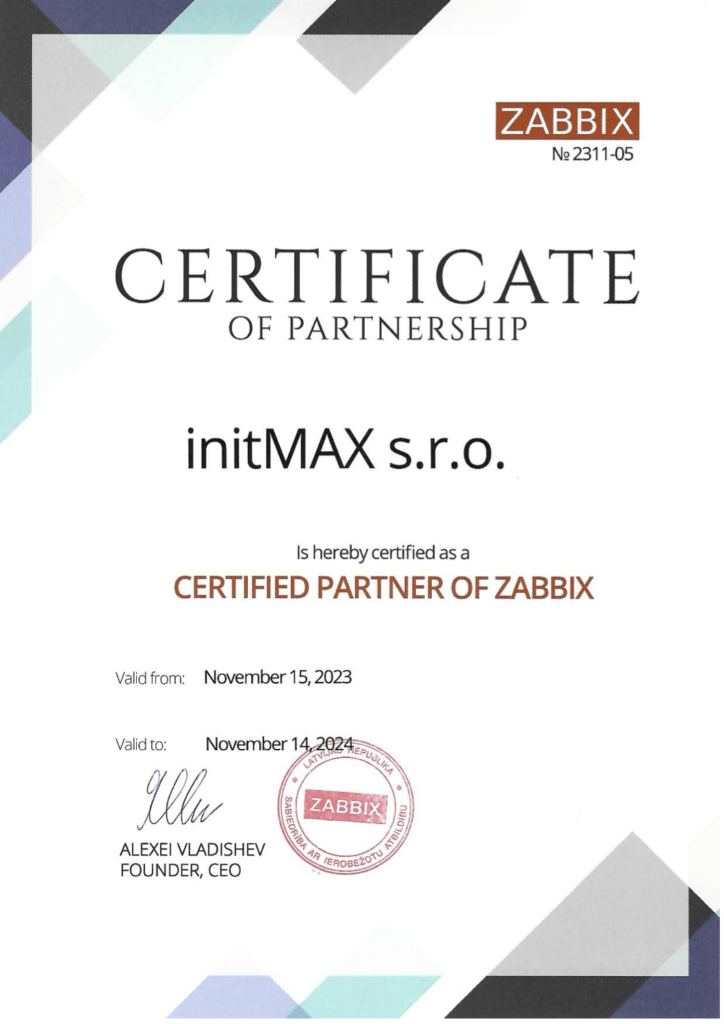 Zabbix Certified Partner - Slovakia | initMAX