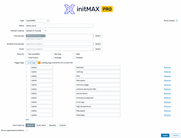 matrixMAX widget