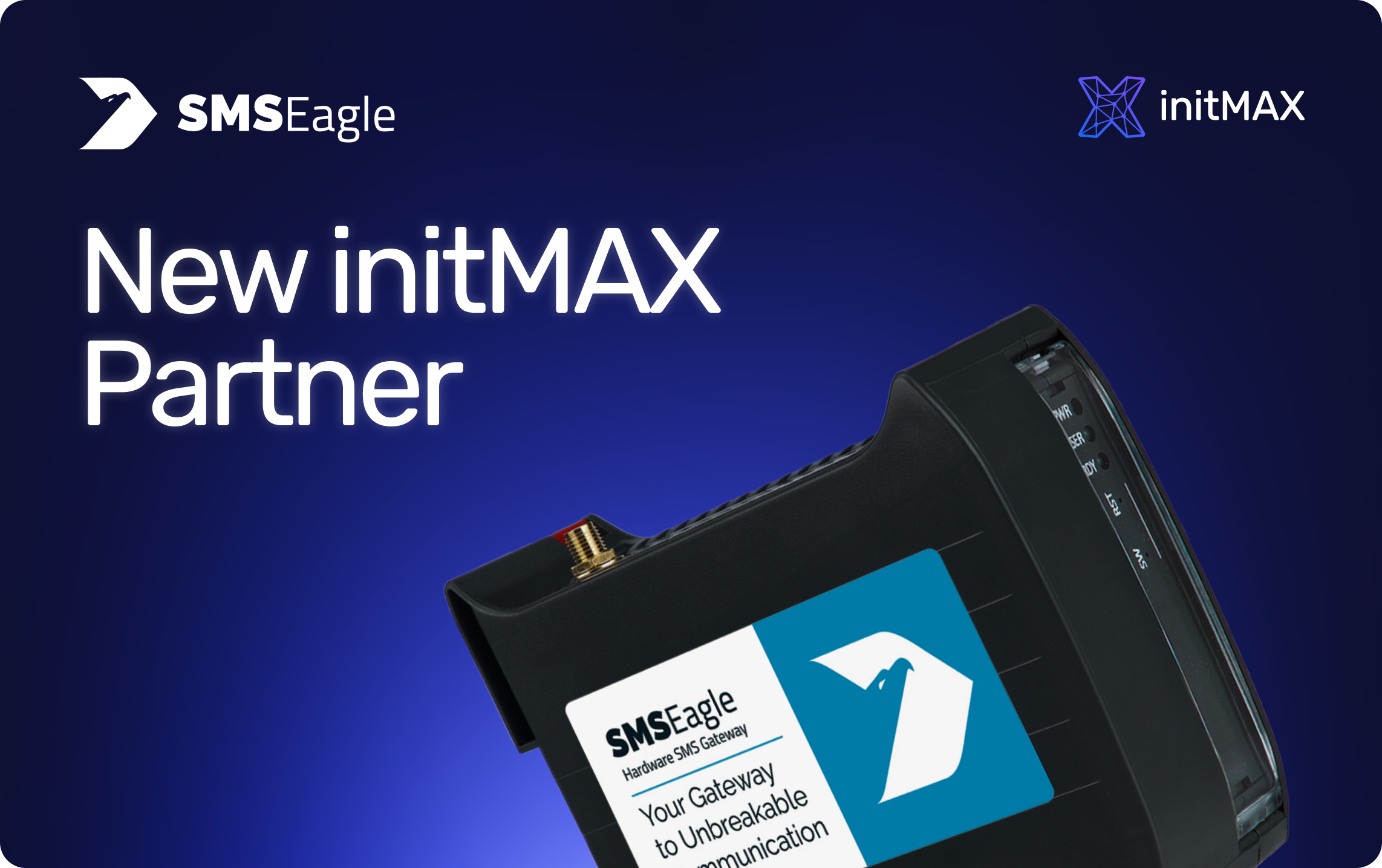 SMSEagle hardware SMS gateway - new initMAX partner