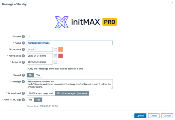HTML tags support
