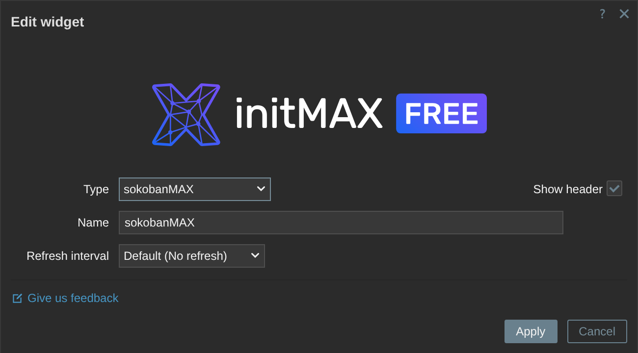 sokobanMAX FREE widget settings